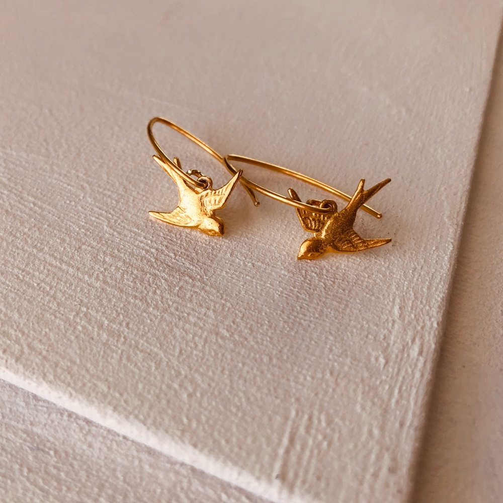 New handcrafted 14k vermeil Bird earri… - Picture 3 of 10